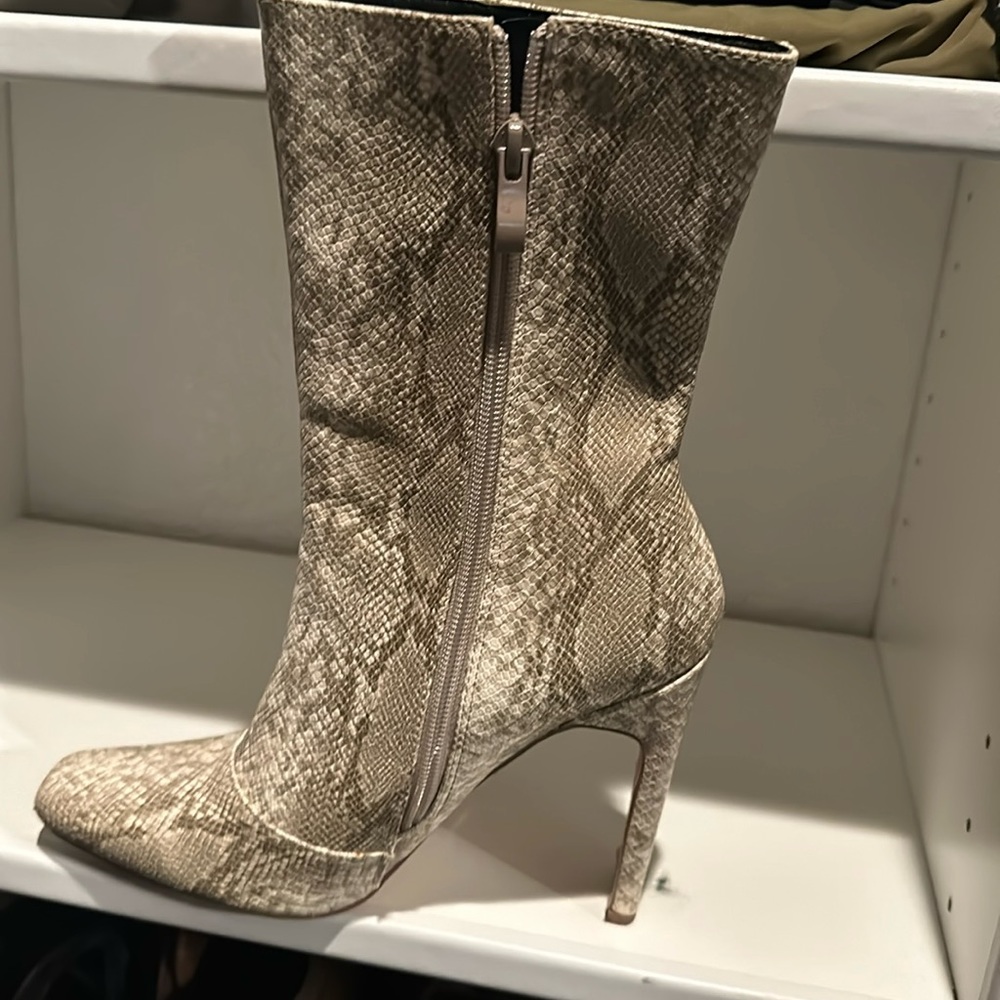 Snake print boots